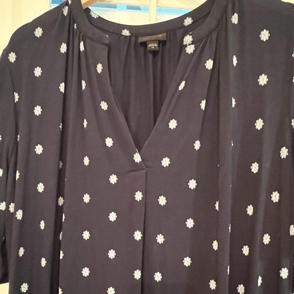NWOT JJill Navy short sleeve dress - Picture 3 of 4